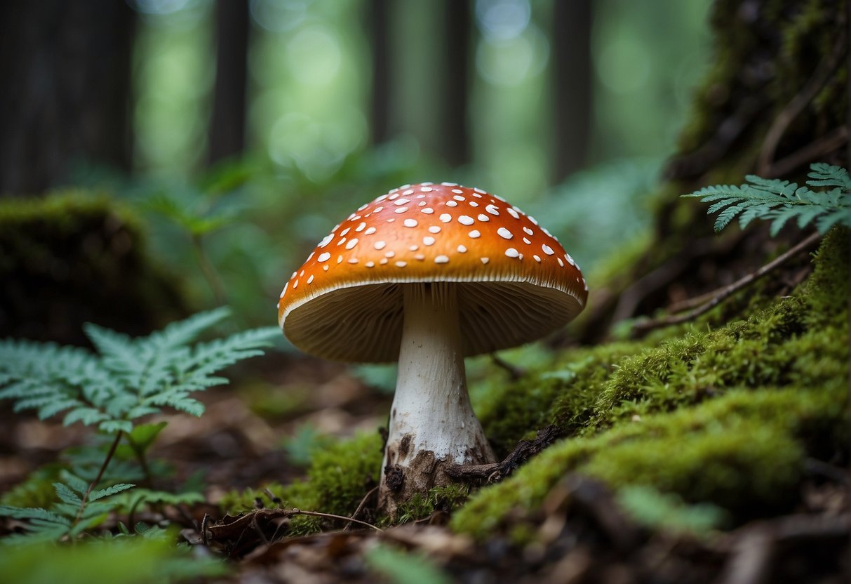 Various deadly mushrooms, like the Amanita, grow in the damp forests of Missouri. Their vibrant colors and distinct shapes make them easily identifiable
